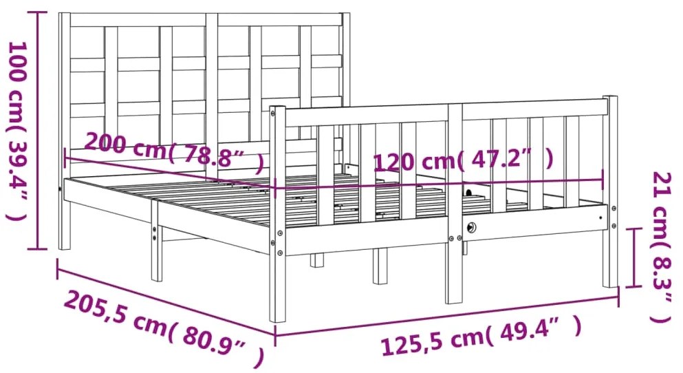 ΠΛΑΙΣΙΟ ΚΡΕΒΑΤΙΟΥ ΜΕ ΚΕΦΑΛΑΡΙ ΛΕΥΚΟ 120X200 ΕΚ. ΜΑΣΙΦ ΞΥΛΟ 3192097