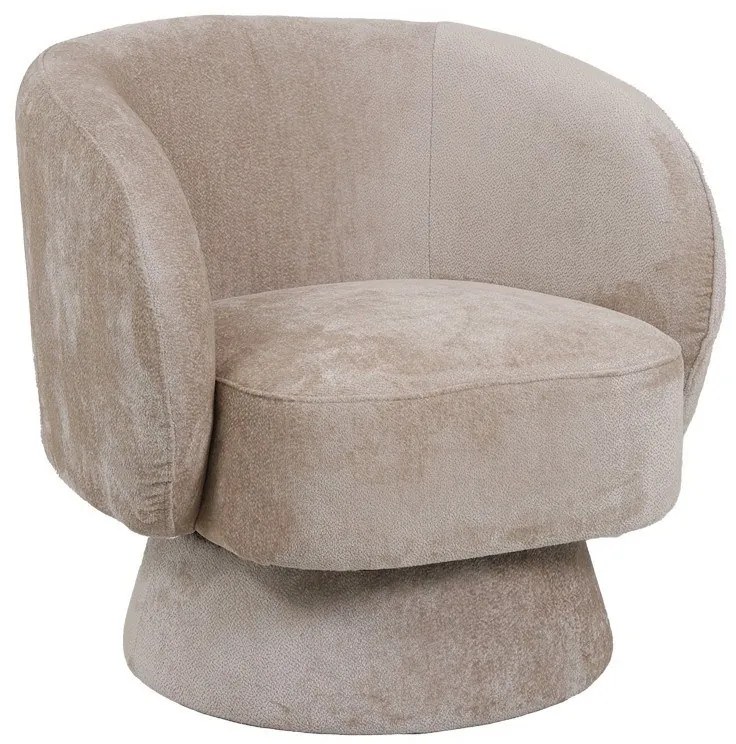 Πολυθρόνα Περιστρεφόμενη Kreslo 110-000076 78x81x77cm Cream
