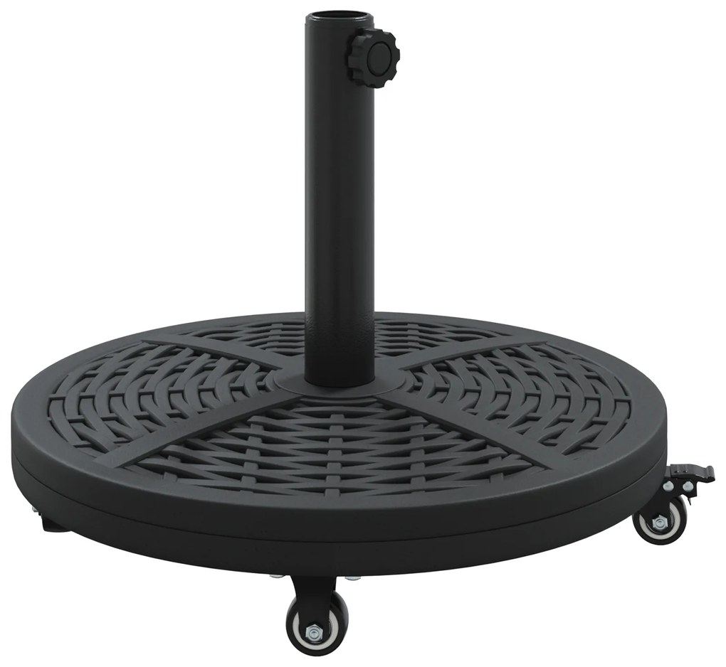 vidaXL Βάση ομπρέλας με ρόδες για στέλεχος Ø38-48 mm 13 kg Στρογγυλή