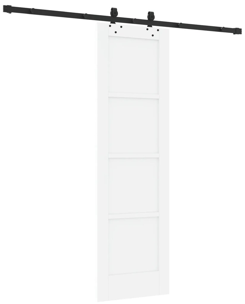 vidaXL Συρόμενη Πόρτα με Σετ Εξαρτημάτων Λευκή 61x198.5 εκ Συμπαγές Ξύλο Πεύκου