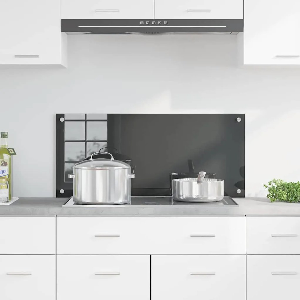 vidaXL Πίσω Πάνελ Κουζίνας Σκούρο γκρι 90 x 40 x 0.6 εκ.