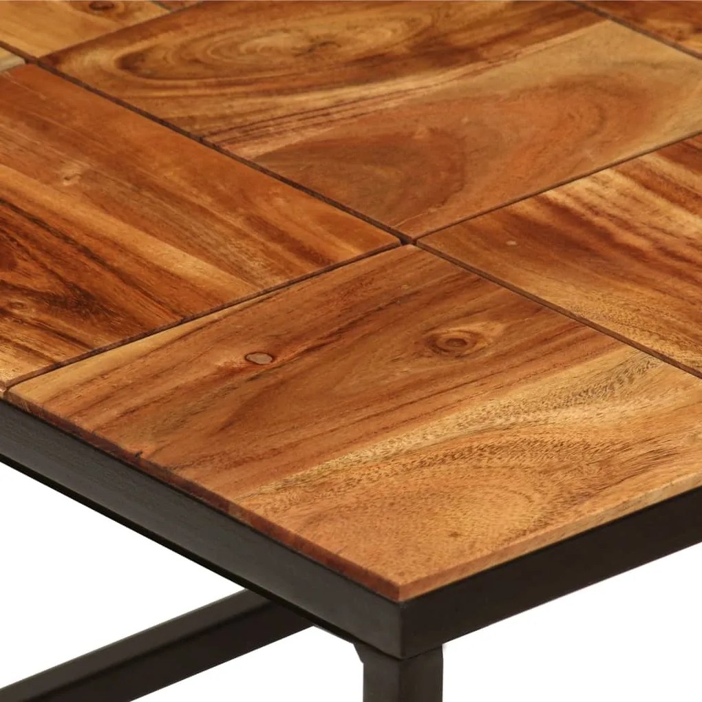 vidaXL Τραπεζάκι Σαλονιού 110x60x40 εκ. Μασίφ Ξύλο Ακακίας & Ατσάλι