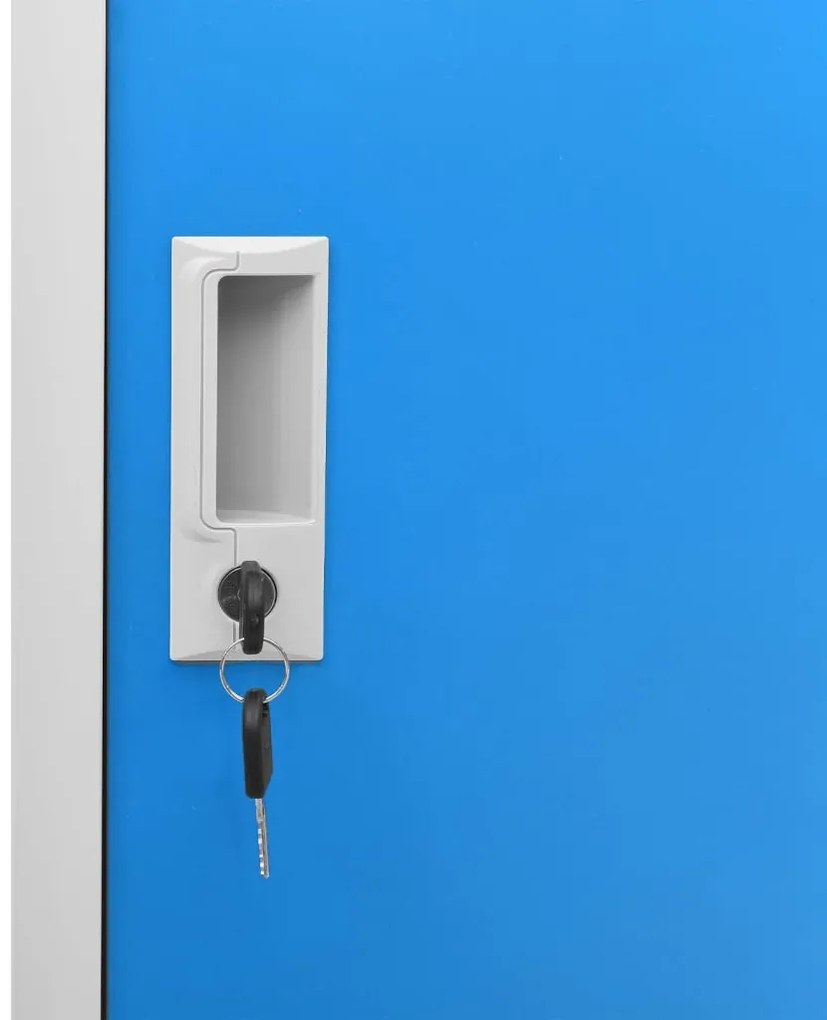 vidaXL Φοριαμοί 2 τεμ. Ανοιχτό Γκρι/Μπλε 90 x 45 x 92,5 εκ. Ατσάλινοι