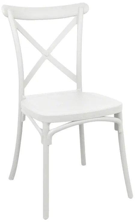 Καρέκλα Crossie pakoworld στοιβαζόμενη pp σε λευκή απόχρωση 38x46.5x82εκ