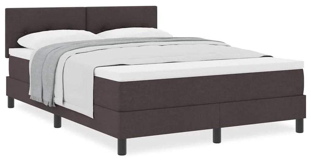 vidaXL Κρεβάτι box spring με στρώμα Σκούρο Καφέ 160 x 200 cm ύφασμα