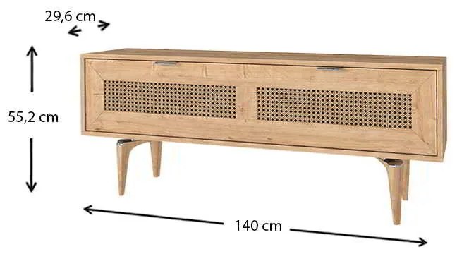 Έπιπλο τηλεόρασης Sirona Megapap από μελαμίνη χρώμα sapphire 140x30x55εκ.