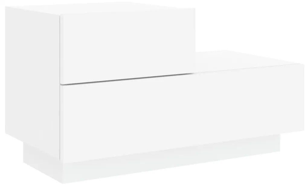 vidaXL Κομοδίνο με Φώτα LED Λευκό 70 x 36 x 40,5 εκ.
