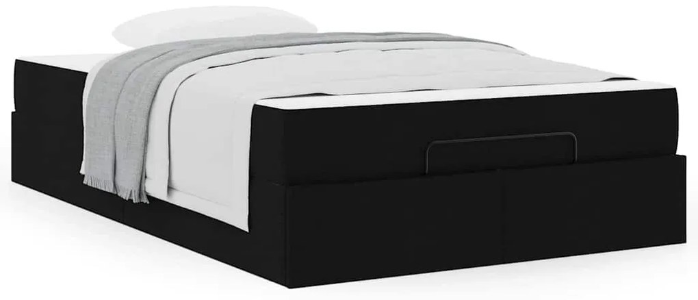 vidaXL Σκελετός κρεβατιού με στρώμα με στρώμα 2 pcs Μαύρο ύφασμα