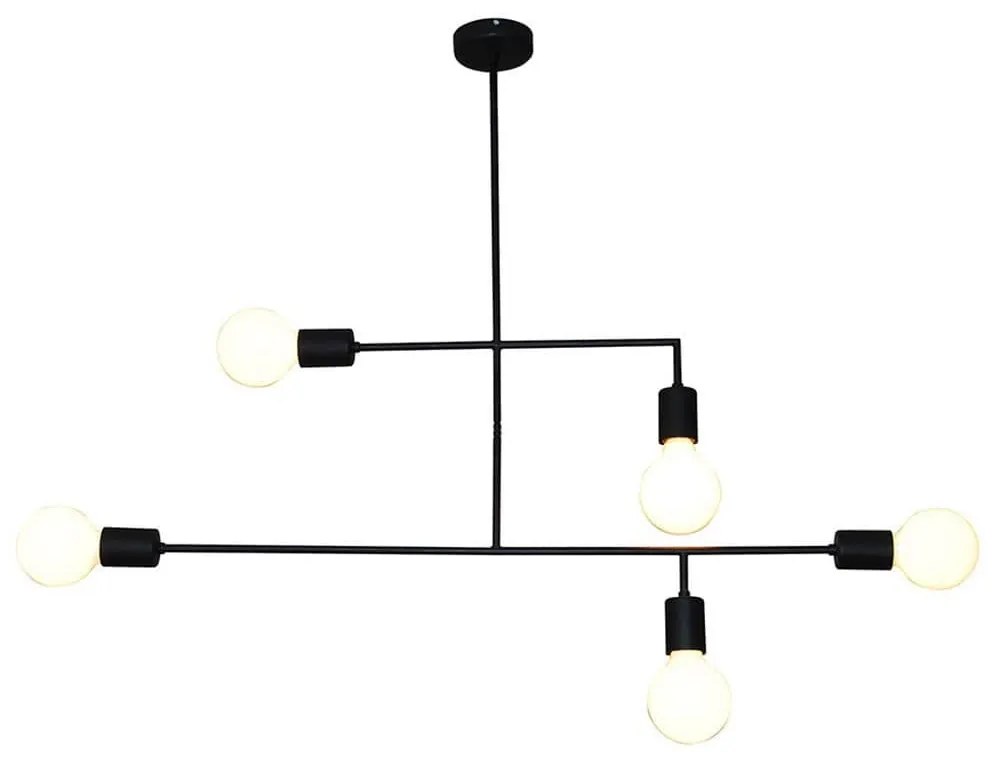 Φωτιστικό Οροφής Κρεμαστό HL-3525-5 77-3811 Rodney Black  Homelighting Metal