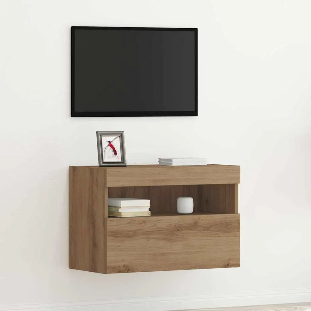 vidaXL Ντουλάπι Τηλεόρασης Τοίχου artisan δρυς 60 x 30 x 40 εκ.
