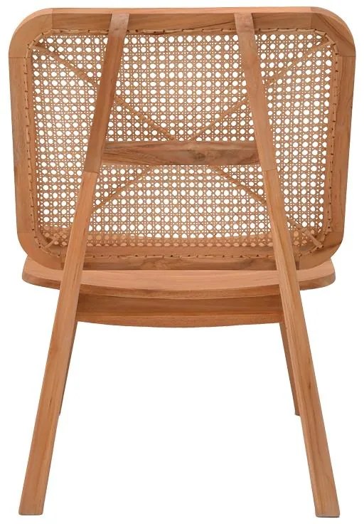 Καρέκλα Viborg φυσικό teak ξύλο-φυσικό rattan 60x75x87εκ 60x75x87 εκ.