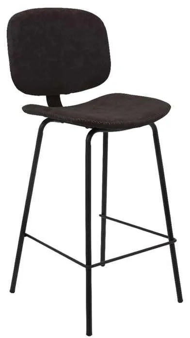 Σκαμπώ BAR BARLEY Μεταλ.Μαύρο/Pu Vintage Black Black 43x49x70/102cm (Σετ 2 ΤΕΜ)