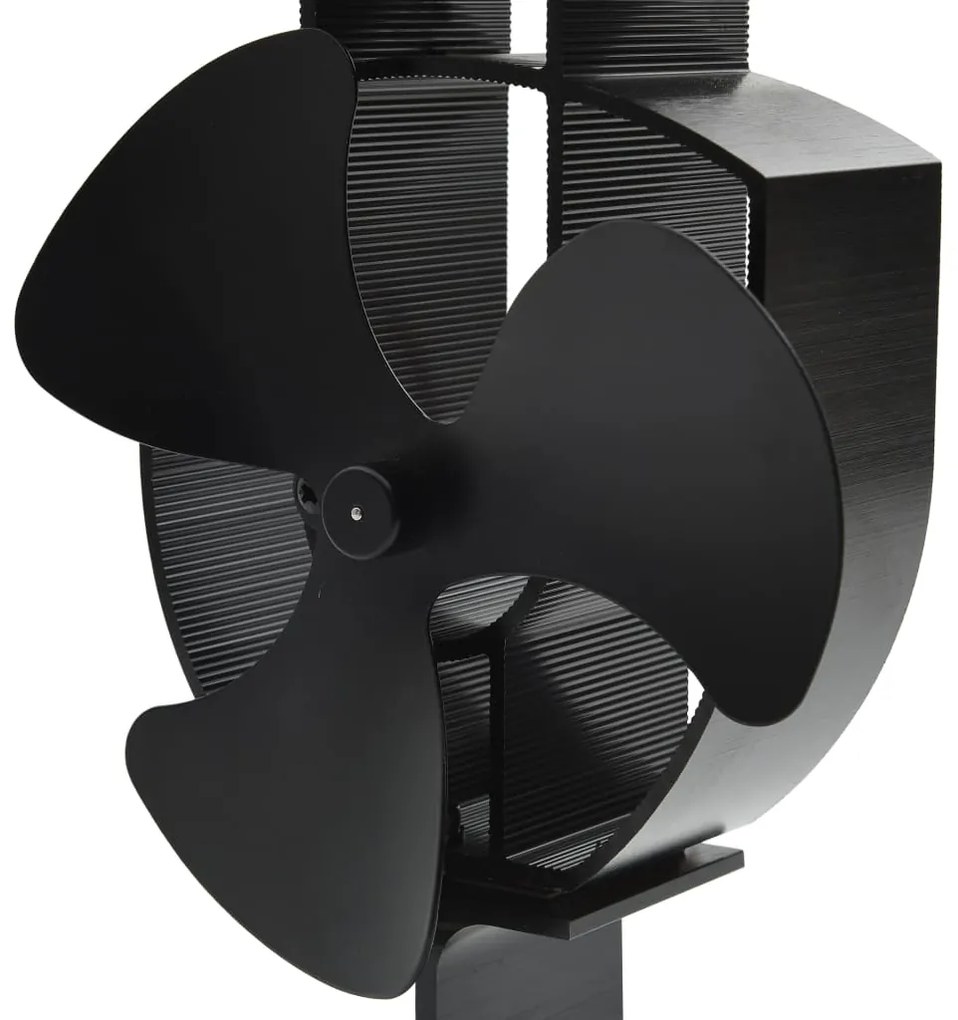 vidaXL Αερόθερμο Σόμπας Μαύρο με 3 Πτερύγια