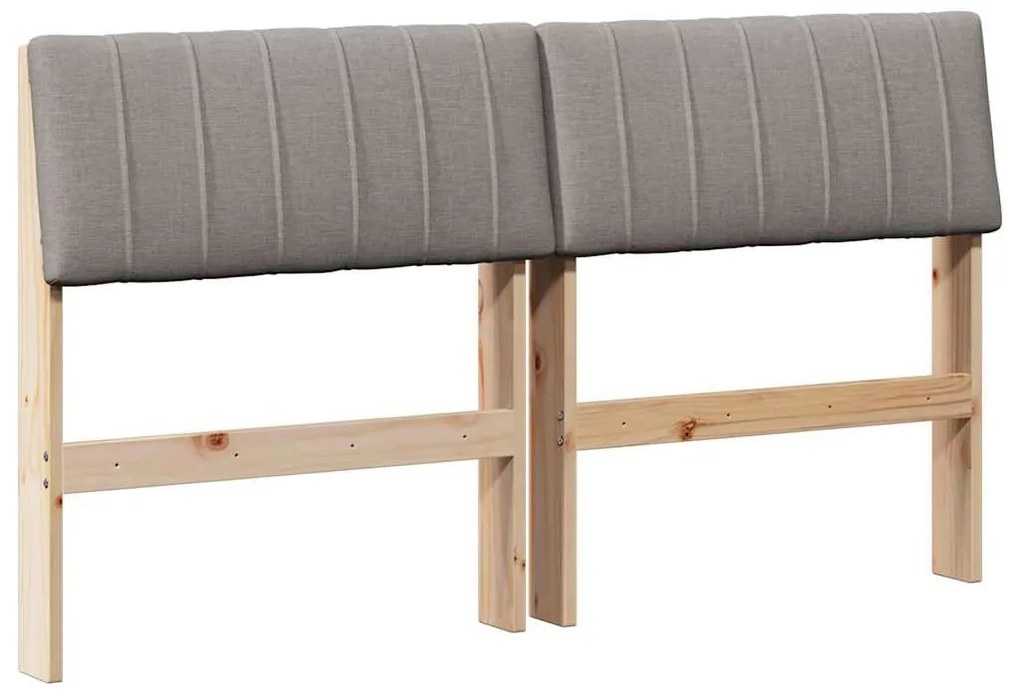 vidaXL Ταπετσαρισμένο κεφαλάρι Taupe 140 cm Στερεά ξυλεία πεύκου