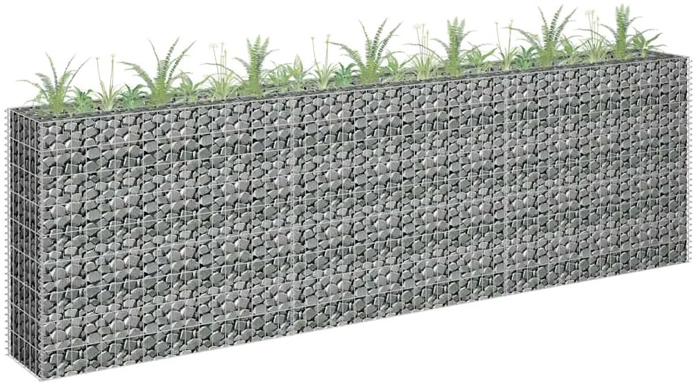 vidaXL Συρματοκιβώτιο-Γλάστρα Υπερυψωμένη 270x30x90 εκ. Γαλβ. Χάλυβας
