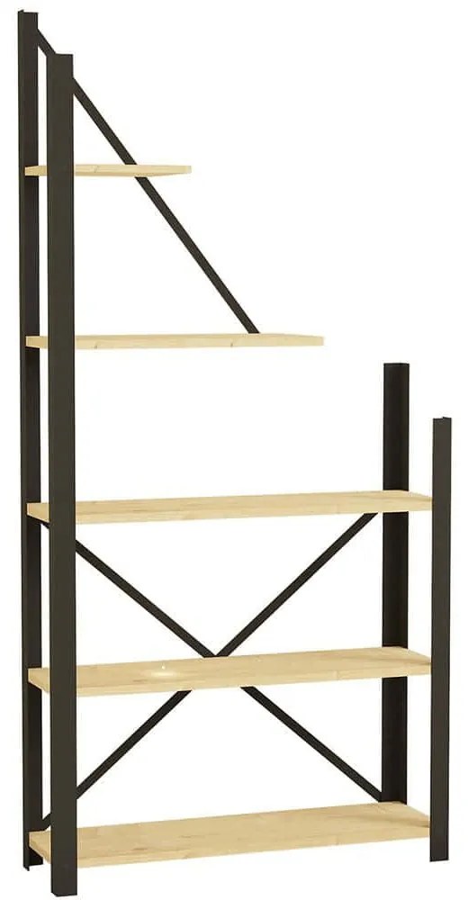 Βιβλιοθήκη Eagle 835PUQ3668 80x24x169,5cm Oak-Black