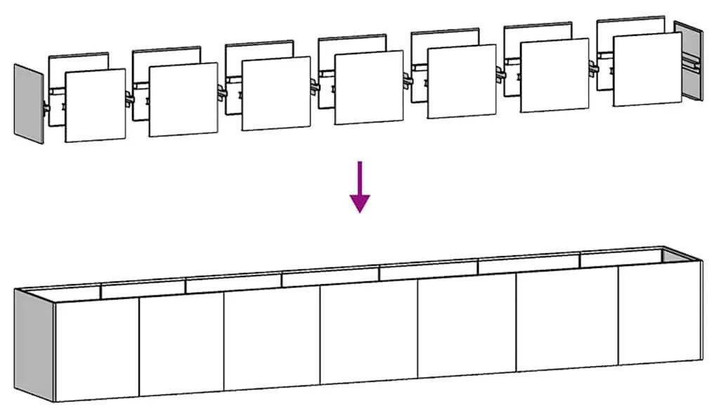 vidaXL Ζαρντινιέρα Μαύρη 280x40x40 εκ. από Χάλυβα Ψυχρής Έλασης