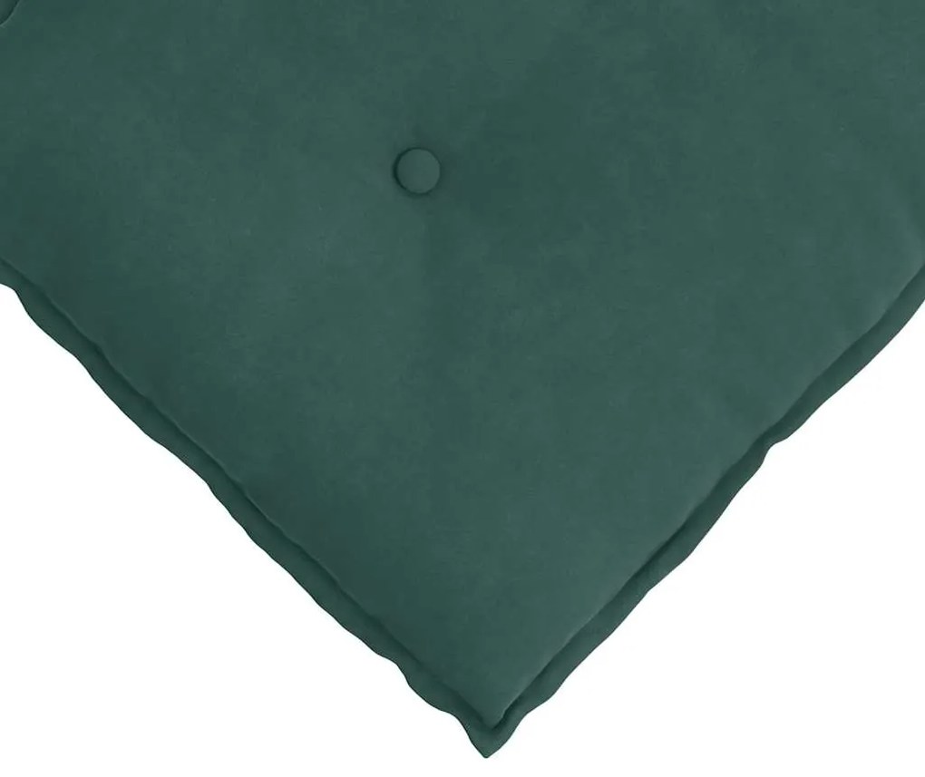 vidaXL Μαξιλάρι Πλάτης Σκούρο Πράσινο 60 x 50 cm Υφασμάτινο Κορντουρά