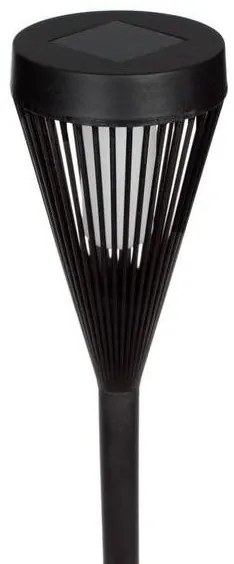 Fos Me Ηλιακό Φωτιστικό Κήπου LED Με Εφέ Φλόγας 10lm Φ10x46cm IP44 Μαύρο 47-00039