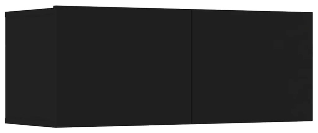 vidaXL Έπιπλα Τηλεόρασης 4 τεμ. Μαύρα 80x30x30 εκ. Επεξεργασμένο Ξύλο