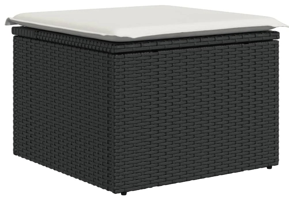 vidaXL Σαλόνι Κήπου 8 Τεμαχίων Μαύρο από Συνθετικό Ρατάν με Μαξιλάρια