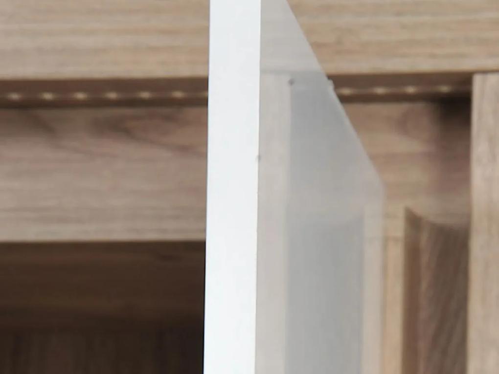 Ντουλάπα Stanton G101, Γυαλιστερό λευκό, Ribbeck δρυς, 197x72x59cm, 65 kg, Πόρτες ντουλάπας: Με μεντεσέδες | Epipla1.gr