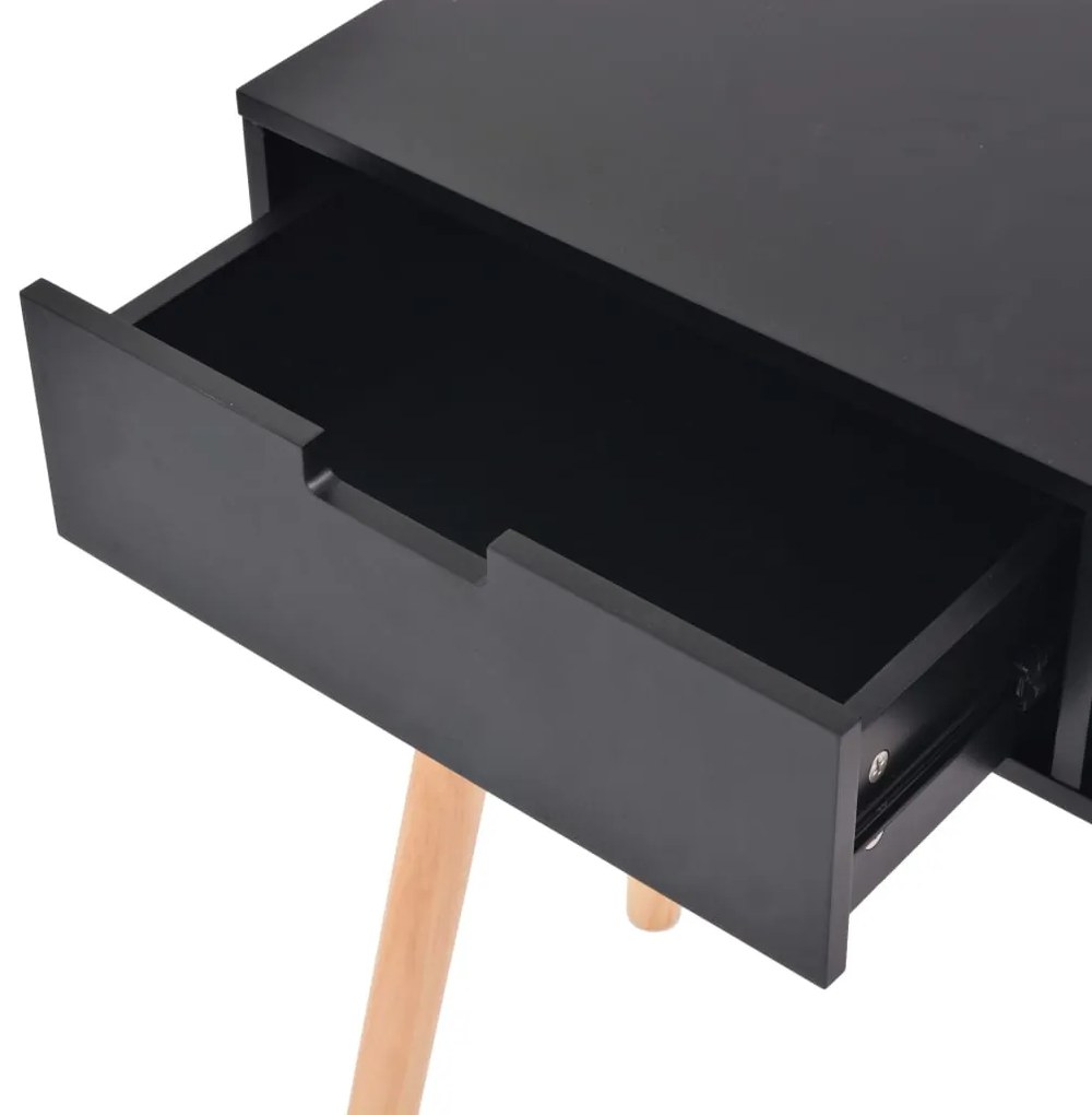 vidaXL Τραπέζι Κονσόλα Μαύρο 80 x 30 x 72 εκ. από Μασίφ Ξύλο Πεύκου