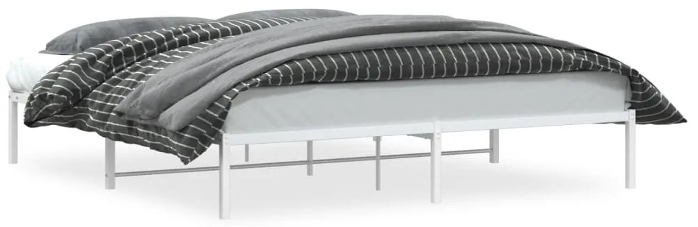 vidaXL Πλαίσιο Κρεβατιού Λευκό 183 x 213 εκ. Μεταλλικό