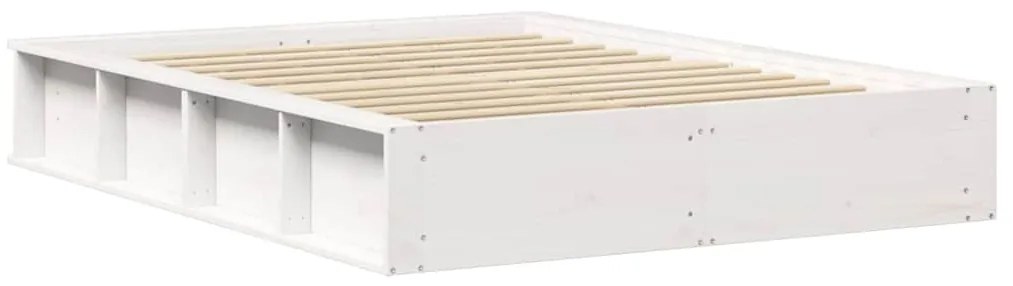 vidaXL Σκελετός Κρεβατιού Λευκό 210 x 118 x 30 εκ Στερεά ξυλεία πεύκου