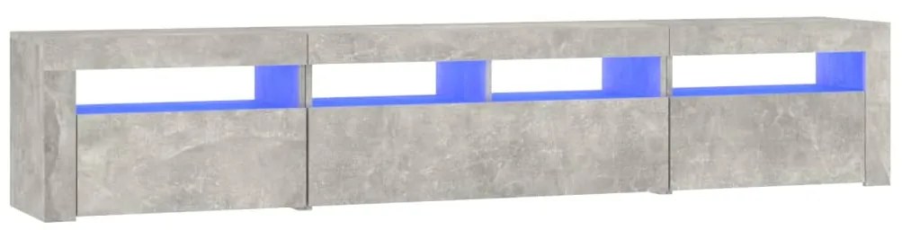 vidaXL Έπιπλο Τηλεόρασης με LED Γκρι Σκυροδέματος 210x35x40 εκ.