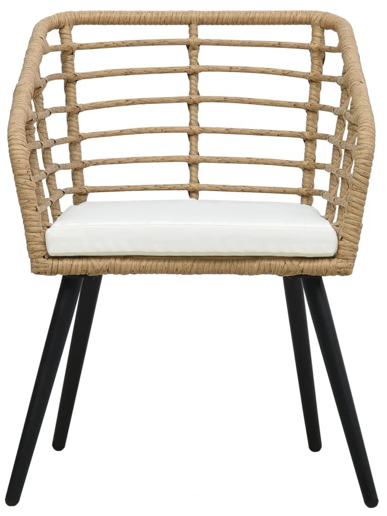 vidaXL Καρέκλες Εξ. Χώρου 2 τεμ. Χρώμα Δρυός Συνθ. Ρατάν με Μαξιλάρια