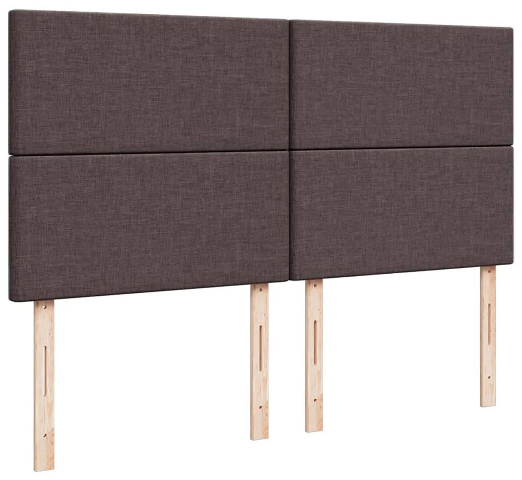 vidaXL Κρεβάτι Boxspring με Στρώμα Σκούρο Καφέ 200x200 εκ. Υφασμάτινο