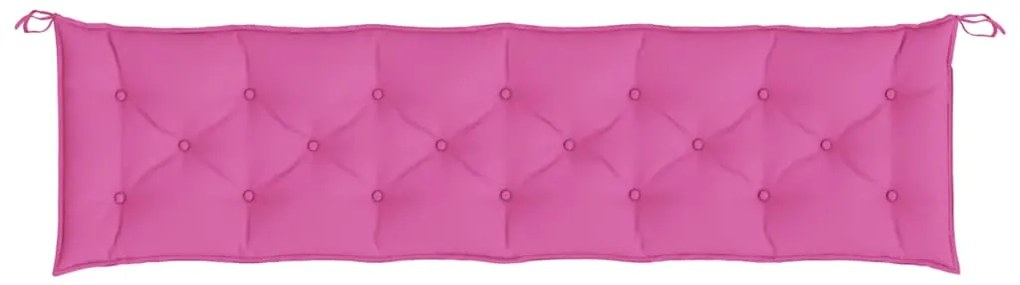 vidaXL Μαξιλάρια Πάγκου Κήπου 2 τεμ. Ροζ 200x50x7 εκ. Υφασμάτινα