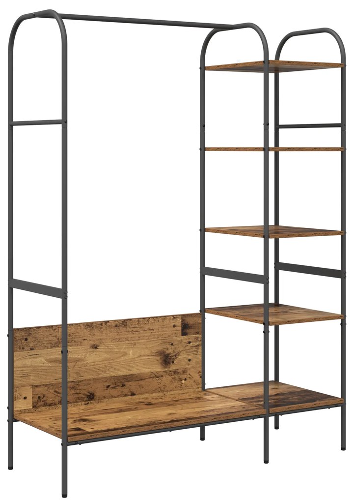 vidaXL Ράφι Ρούχων με Ράφια Παλιό Ξύλο 120x44x160 εκ. Φτιαγμένο Ξύλο