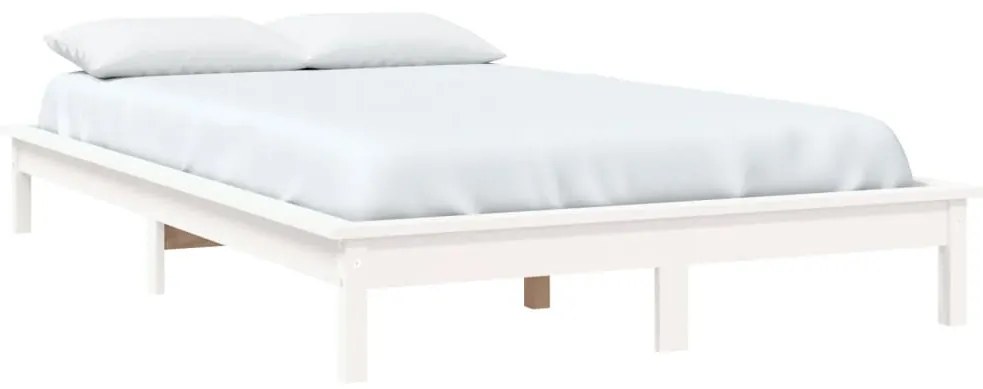 vidaXL Πλαίσιο Κρεβατιού Λευκό 180x200εκ. Μασίφ Ξύλο Πεύκου Super King