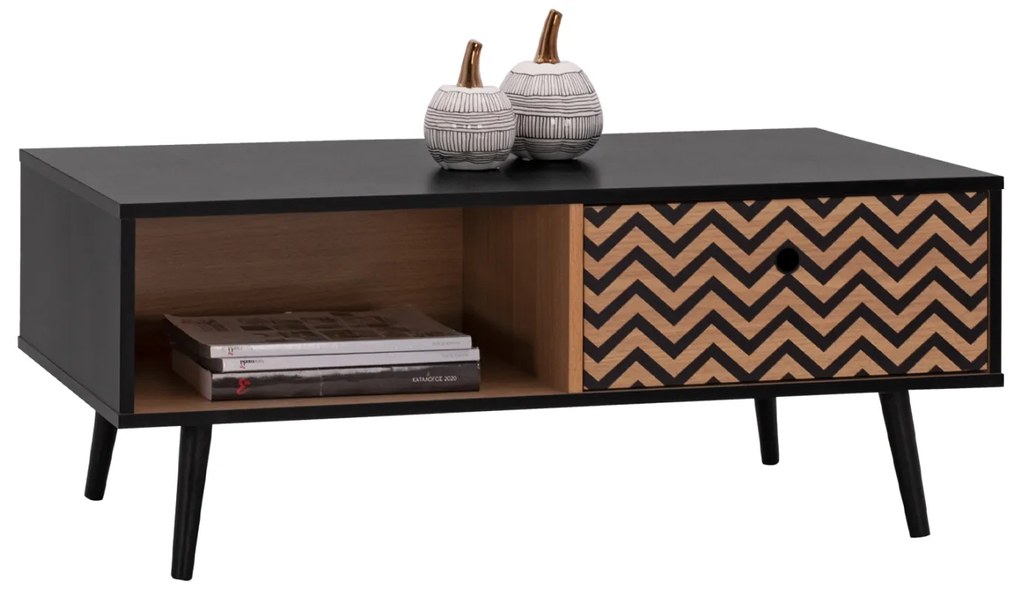 ΤΡΑΠΕΖΙ ΣΑΛΟΝΙΟΥ FB98668 ΜΑΥΡΟ ΜΕ ΦΥΣΙΚΟ 100x50x40,5Υ εκ. 0507099