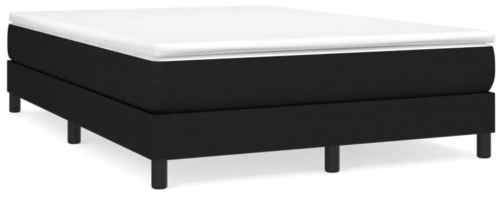 vidaXL Κρεβάτι Boxspring με Στρώμα Μαύρο 140x190 εκ. Υφασμάτινο