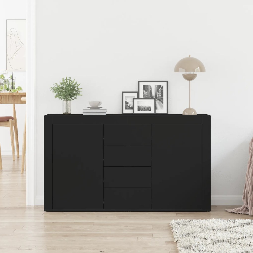 vidaXL Πλαϊνό γραφείο Μαύρο 120 x 36 x 69 εκ Επεξεργασμένο ξύλο