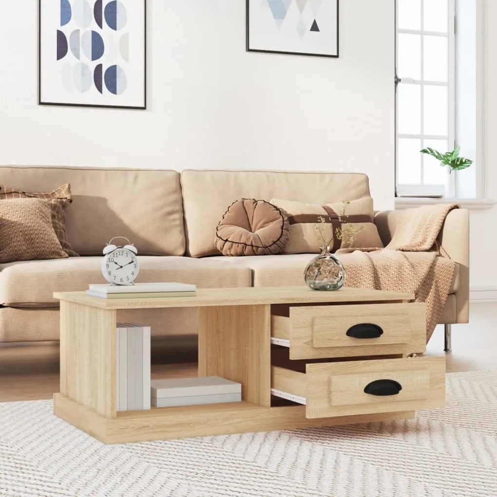 vidaXL Τραπεζάκι Σαλονιού Sonoma Δρυς 90x50x35 εκ. Επεξεργασμένο Ξύλο
