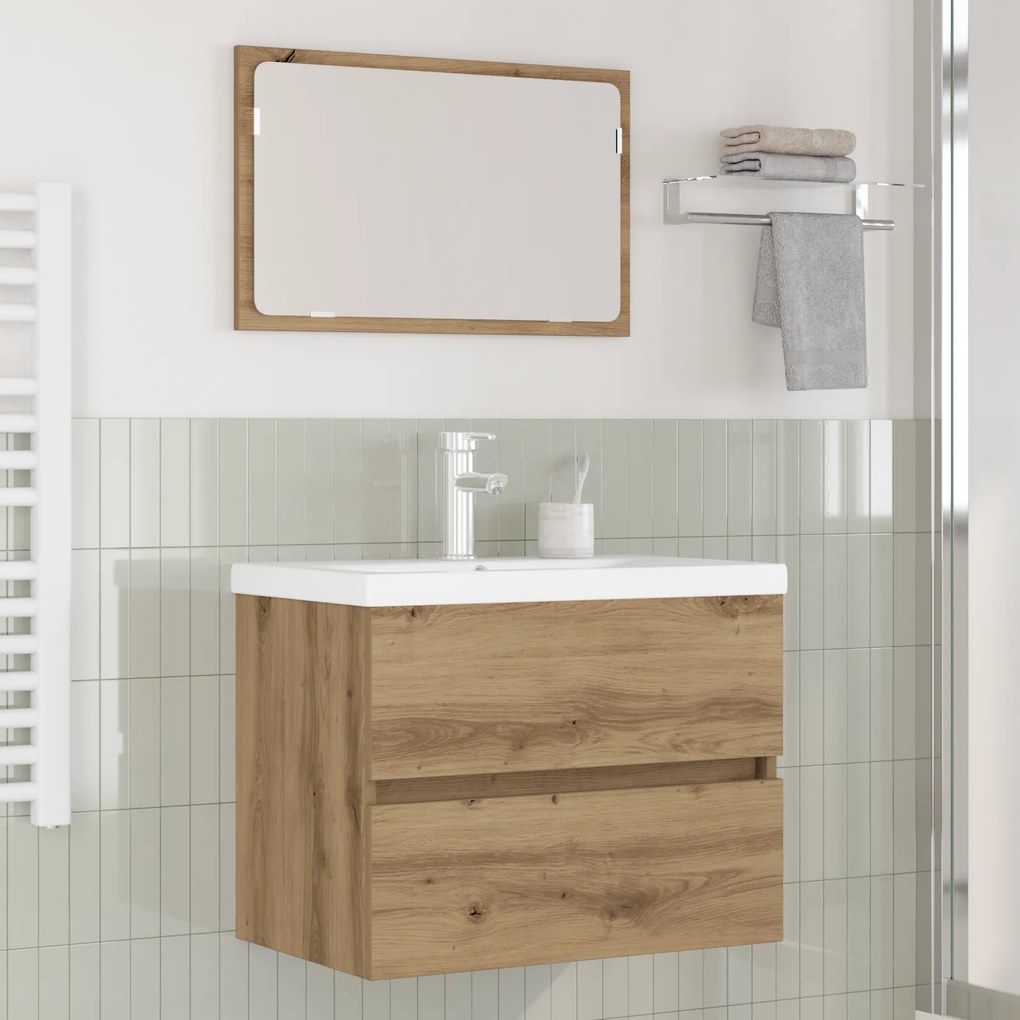 vidaXL Σετ Επίπλων Μπάνιου 3 pcs Μαύρη δρυς 60 x 38.5 x 45 cm