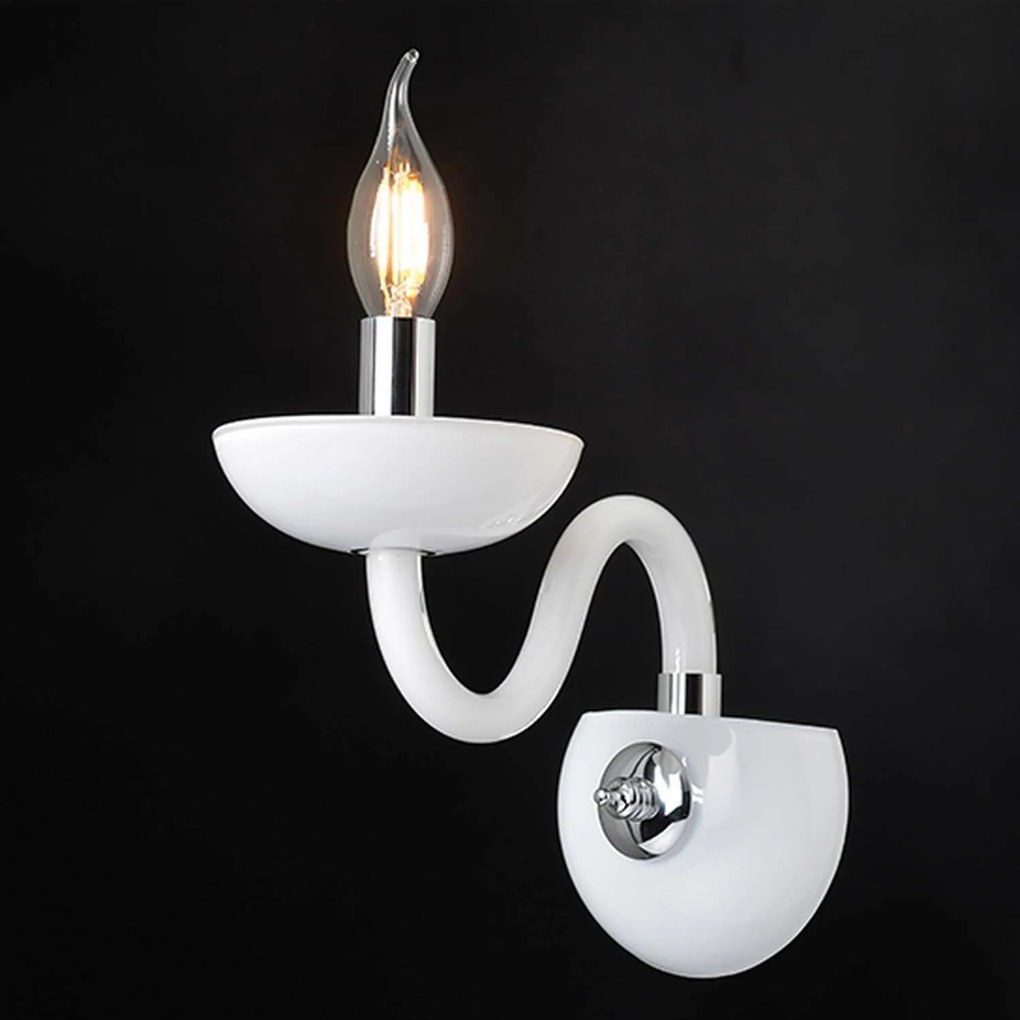 Φωτιστικό Τοίχου BLK82181WWC White Crystal, Metal