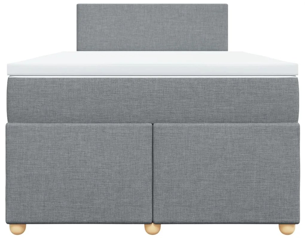 vidaXL Κρεβάτι Boxspring με Στρώμα Ανοιχτό Γκρι 120x190 εκ. Υφασμάτινο