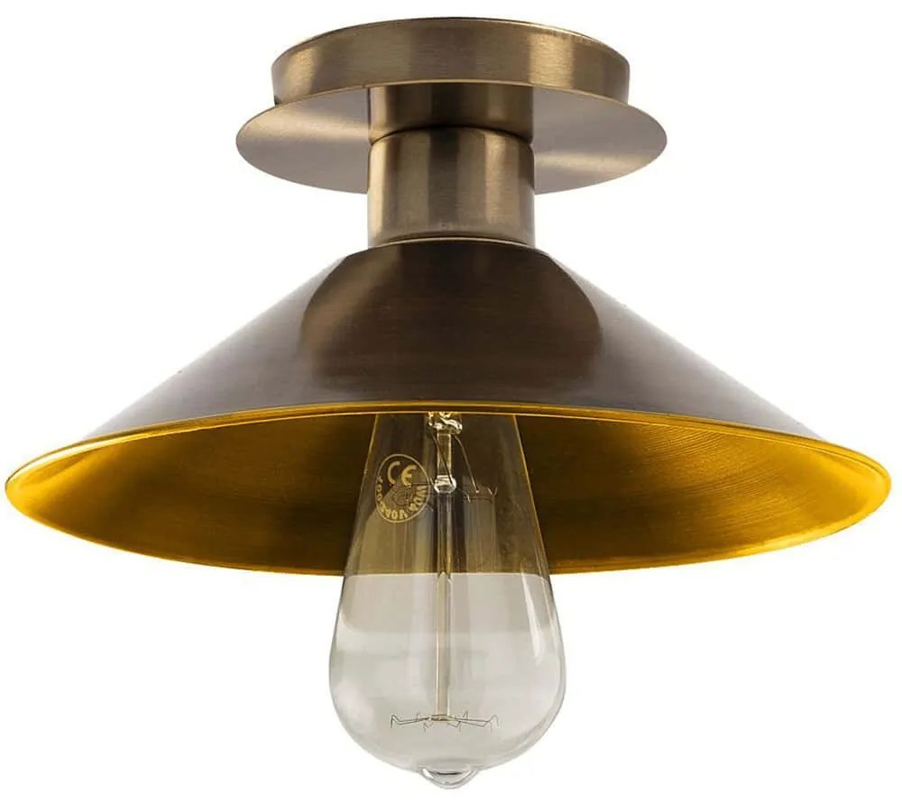 Φωτιστικό Οροφής - Πλαφονιέρα Berceste 525NOR1304 Φ24x12cm 1xE27 40W Gold Opviq