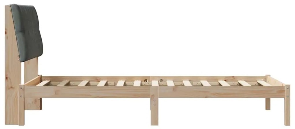 vidaXL Σκελετός Κρεβατιού με Επενδεδυμένο Κεφαλάρι Καφέ 100 x 200 cm