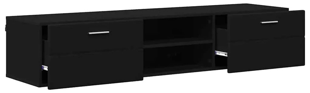vidaXL Ντουλάπι TV με ράφι Μαύρο 150 x 39 x 30 εκ Επεξεργασμένο ξύλο
