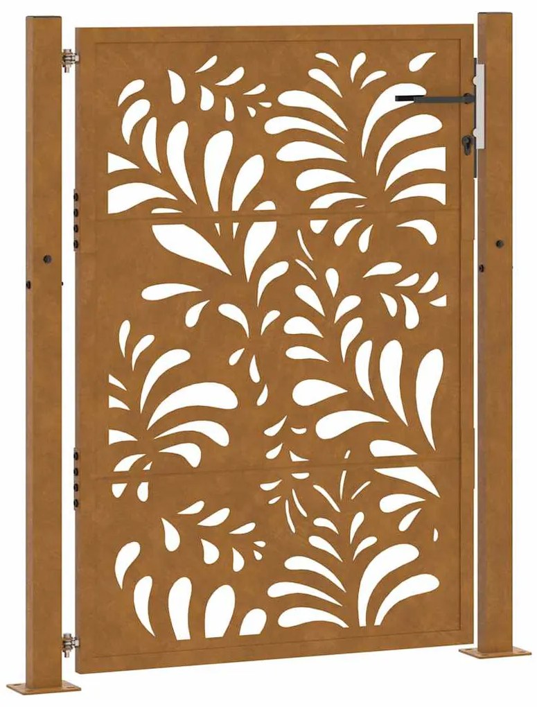 vidaXL Πύλη κήπου 105x130 cm από χάλυβα με κυματοειδές σχέδιο