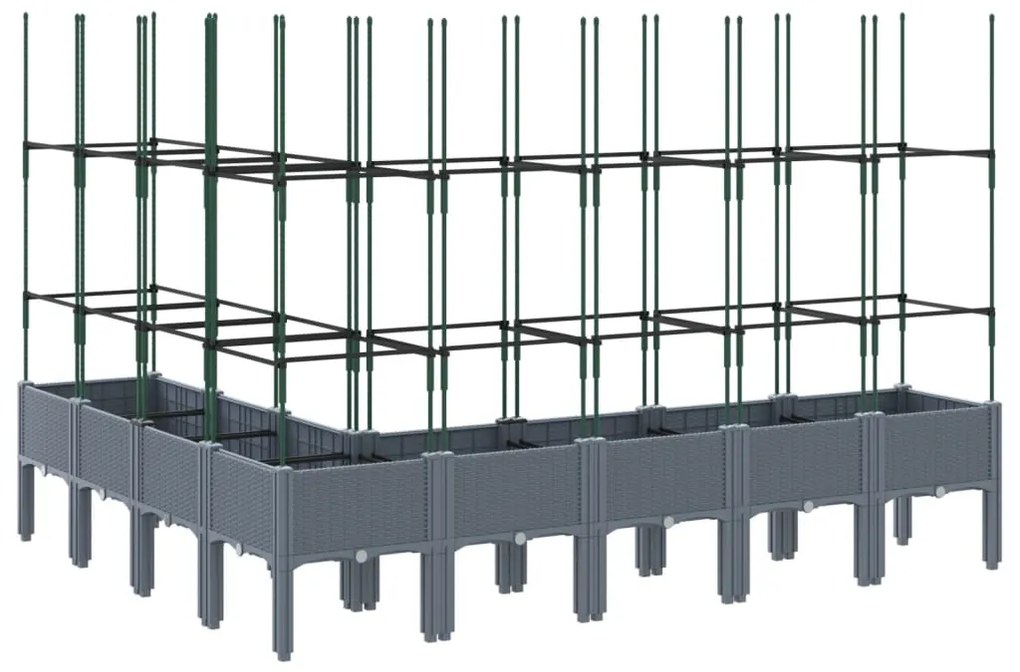 ΖΑΡΝΤΙΝΙΕΡΑ ΚΗΠΟΥ ΜΕ ΚΑΦΑΣΩΤΟ ΓΚΡΙ 200X160X142,5 ΕΚ. ΑΠΟ PP 367971