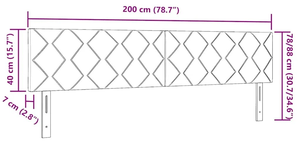 vidaXL Κεφαλάρι με κεφαλάρι Ανοιχτό γκρι 200 cm Βελούδο