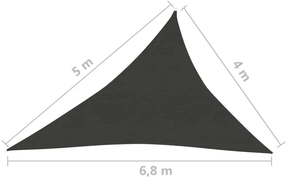 vidaXL Πανί Σκίασης Μαύρο 4 x 5 x 6,8 μ. από HDPE 160 γρ./μ²