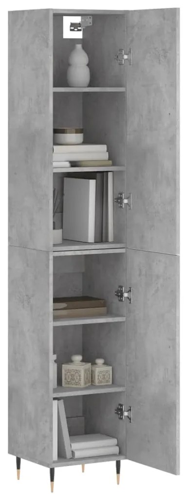 vidaXL Ντουλάπι Γκρι Σκυροδέματος 34,5x34x180 εκ. Επεξεργασμένο Ξύλο